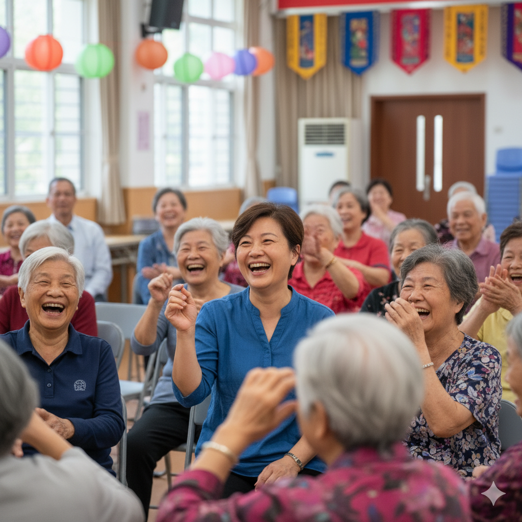 樂齡中心活動現場 - 長輩們開心參與活動
